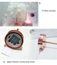 Load image into Gallery viewer, Natural Ostrich Feather Lamp - thedecoratives.com