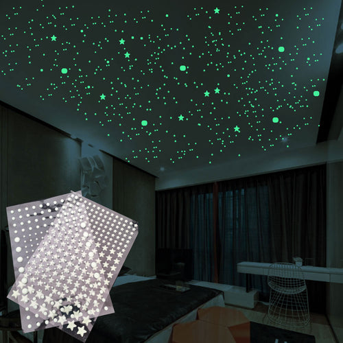 3D Bubble Luminous Stars Dots Wall Sticker - thedecoratives.com