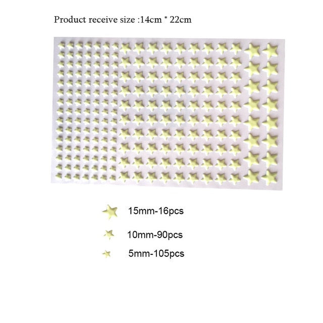 3D Bubble Luminous Stars Dots Wall Sticker - thedecoratives.com