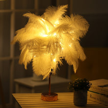 Load image into Gallery viewer, Natural Ostrich Feather Lamp - thedecoratives.com
