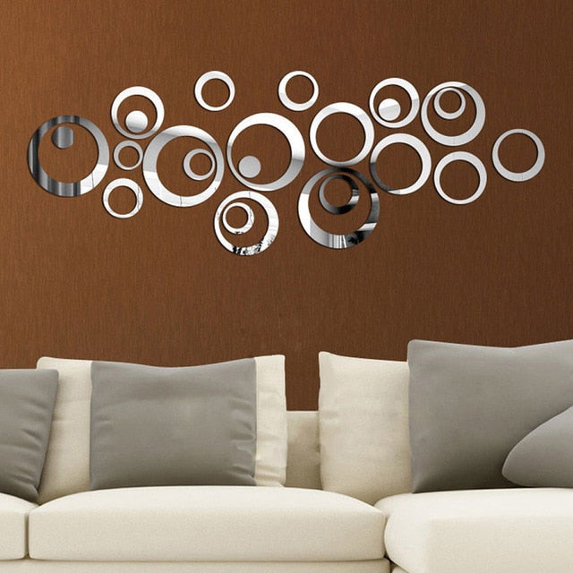 3D Circle Decorative Mirror Sticker - thedecoratives.com