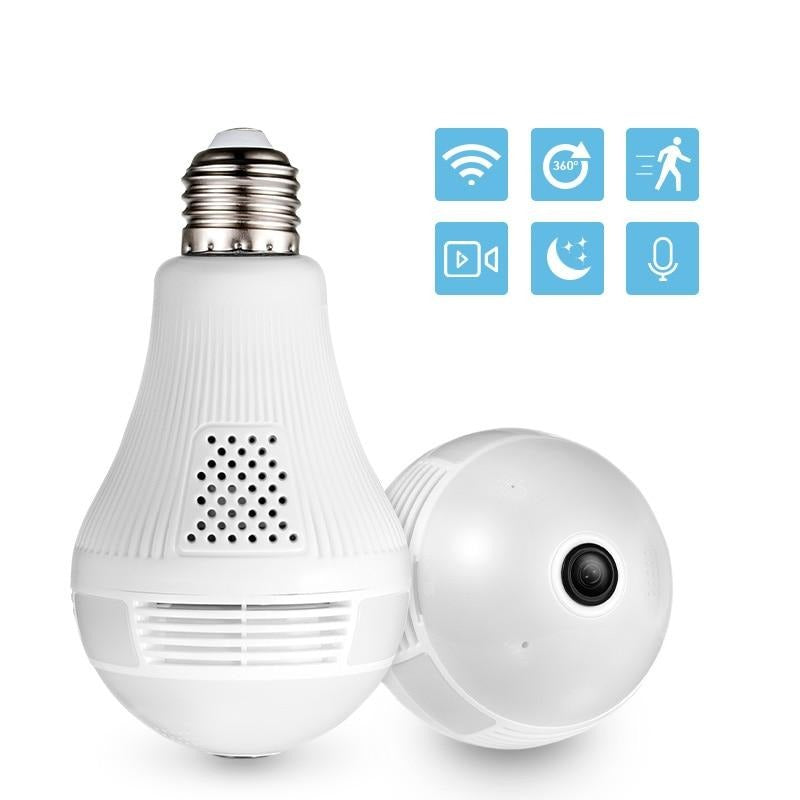 LED Light 960P Wireless Home Security CCTV Fisheye Bulb - thedecoratives.com