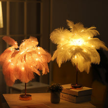 Load image into Gallery viewer, Natural Ostrich Feather Lamp - thedecoratives.com

