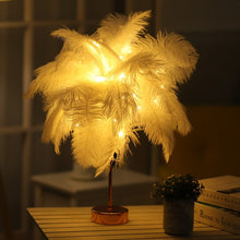 Load image into Gallery viewer, Natural Ostrich Feather Lamp - thedecoratives.com

