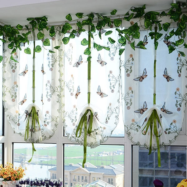 Butterfly Tulle Roman Shades Window Curtain - thedecoratives.com